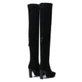 thumbnail image 3 of Shoe'N Tale Women Faux Suede Chunky Heel Stretch Over The Knee Thigh High Boots, 3 of 5