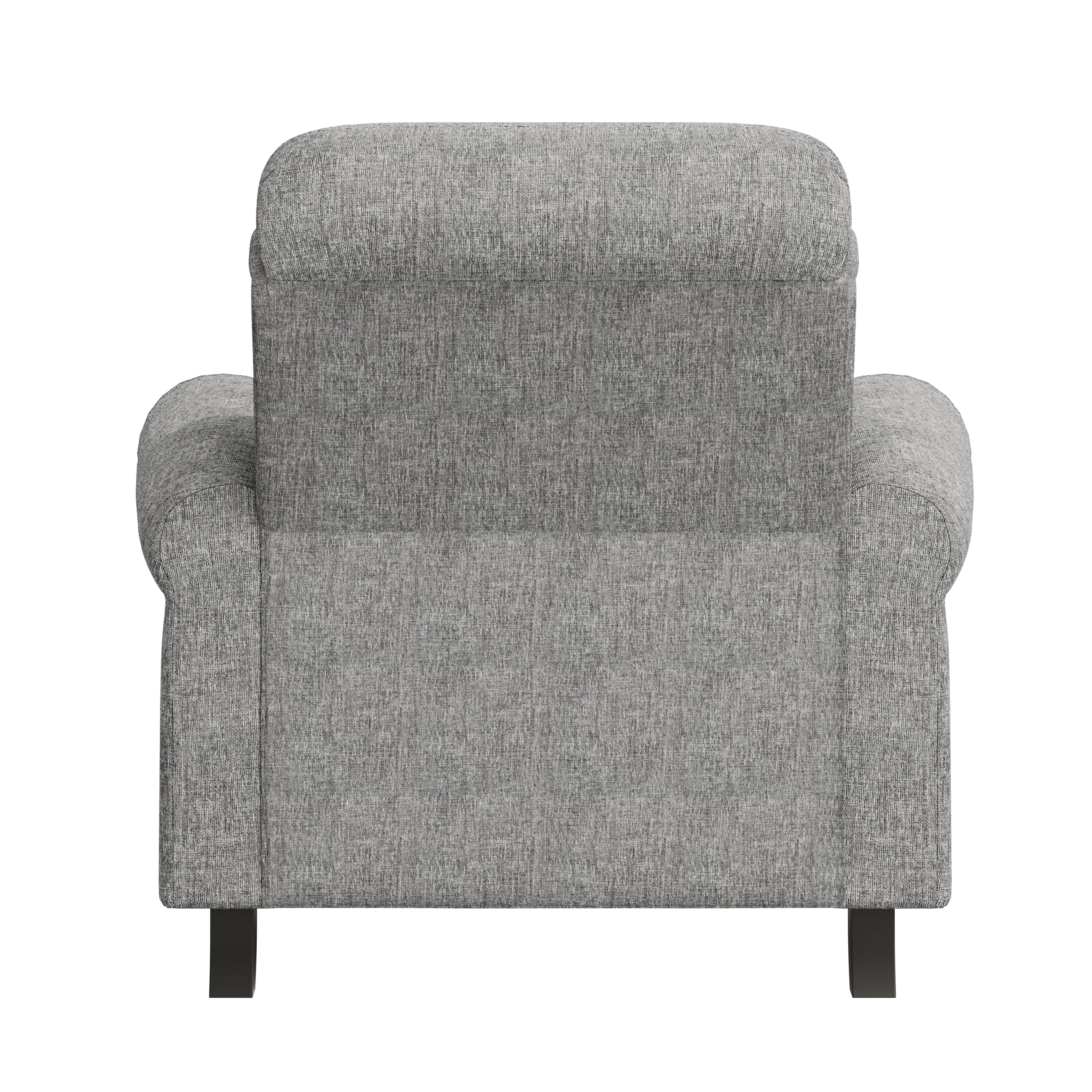 Homesvale Cari Push Back Recliner Chair with Nailheads, Light Gray Polyester, Living Room Recliner