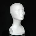 thumbnail image 1 of Sombrero de espuma de poliestireno para mujer, gafas, peluca de pelo, soporte de maniquí, cabeza de exhibición, modelo de pecho, 1 of 5