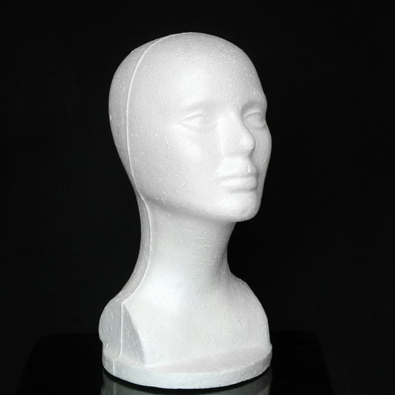 Female Wig Display Mannequin Head Stand Styrofoam Model Head Display Women's Hairpieces, Hats & Glasses Stand Manikin Head