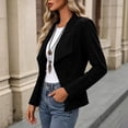 thumbnail image 6 of TGSLY Women's Faux Suede Jackets Fashion Fall Lapel Open Front Cropped Coat Dressy Casual Solid Color Long Sleeve Outwear Jackets XXL, 6 of 10