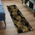 thumbnail image 3 of 2'x6' Rug Runners for Hallways Kitchen, Yellow Black Leaves Non Slip Entryway Beside Floor Carpet Runner, Vintage Abstract Art Botanical Washable Laundry Room Bedroom Throw Rugs Mat for Family Pet, 3 of 8
