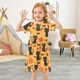 thumbnail image 5 of Cat Halloween Pattern Girls Short Sleeve Dress A Line Sun Protection Breathable Comfort Sundress 3T, 5 of 8