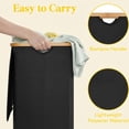 thumbnail image 6 of Norcho 100L Laundry Basket with Lid, Large Foldable Laundry Hamper with Bamboo Handles and Removable Bag, Black, Back to School, 6 of 9