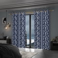 thumbnail image 4 of LFEEY Botanical Print Grommet Curtains 84 inches long, Set of 2, for Bedroom Living Room Blackout Curtains, Blue, 4 of 6