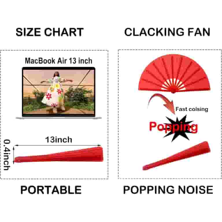13In Large Rave Fan Popping Fan Clacking Fans for Line Dancing A on 13In Large Rave Fan Popping Fan Clacking Fans for Line Dancing A on