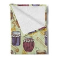 thumbnail image 2 of Sketch Soft Flannel Fleece Throw Blanket, Composition of Cinnamon Flowers Orange Slices Tea Bags Jars and Cups, Cozy Plush for Indoor and Outdoor Use, 50" x 70", Pastel Green Multicolor, by Ambesonne, 2 of 5