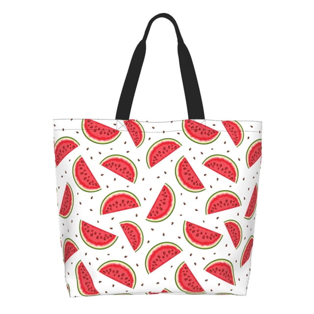 Fotbe Watermelon Bolsa Tote Estética de Lona con Estampado para Mujer - Bolsa Reutilizable de Hombro Casual para Vacaciones, Compras, Trabajo y Gimnasio