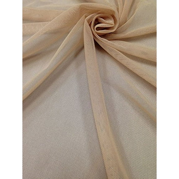 Small Micro Hole See Through Stretch Nylon Spandex Mesh Power Net Fabric (Nude)