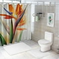 thumbnail image 7 of Orinice  Orange Plant Tropical Flower Decorative Shower Curtain, Flowers Bird of Paradise Bathroom Décor Polyester Fiber Waterproof with Plastic Rings for Shower Stall Bathtubs  60x72, 7 of 7
