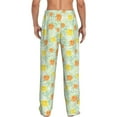 thumbnail image 3 of Uemuo Tree Palms Lemon Pattern Men's Wide Leg Palazzo Lounge Pants with Pockets Light Weight Loose Comfy Casual Pajama Pants-Large, 3 of 9