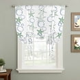 thumbnail image 2 of Sage Green Coastal Tie Up Curtains for Windows, Adjustable Balloon Window Shades, Starfish Nautical Ocean Sea Wooden Kitchen Window Treatments Farmhouse Short Curtains with Rod Pocket 42"x45", 2 of 8