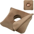 thumbnail image 1 of SIABC-Ear Piercing Pillow for Side Sleepers with Ear Inflammation & Pressure, Soft Velvet Adjustable Ear Guard Pillow with Removable & Washable Cover (Brown, Pillow & Cover), 1 of 4