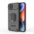 thumbnail image 5 of Nalacover Ring Holder Rugged Case for iPhone 13 Kickstand Camera Lens Sliding Cover, Heavy Duty PC + TPU Dual-Layers Shockproof Military Grade Full Protection Phone Case, Black, 5 of 9