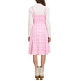 thumbnail image 3 of Vestido de tweed para mujer, sin mangas, con escote cuadrado, de cuadros, estilo A-line, vestido tipo pinafore, talla S, rosa intenso, 3 of 5