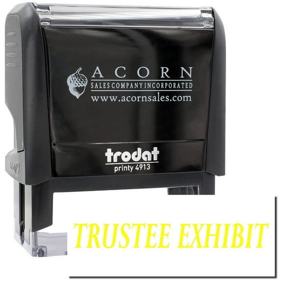 Large Self-Inking Trustee Exhibit Stamp, Trodat Printy 4913, Press and Print Stamping, Impression Size 7/8" x 2-1/4", Up to 10,000 Impressions - Yellow Ink