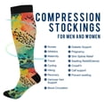thumbnail image 2 of FORMRS Womens Knee High Socks Casual Long Thick Travel Daily Wear, 1 Pair, Colorful Plants, 2 of 6