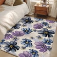 thumbnail image 4 of Purple Floral Runner Rug 2.7x5 FT, Non Slip Entryway Carpet, Blue Wildflower Farmhouse Nature Plant Washable Soft Floor Carpet Entrance Mat Non-Shedding Throw Rug for Hallway Laundry Room Bedside, 4 of 9