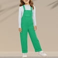 thumbnail image 6 of Coerni Girls' Vintage Jumpsuit Teens Baggy Wide Leg Jeans Overall Shorts with Pockets Kids Solid Retro Washed Strap Jumpsuits Pants, 6 of 7