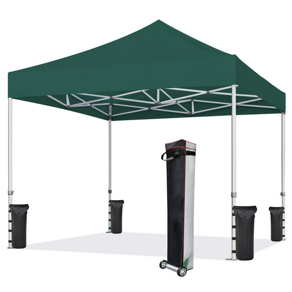 Euromax Canopy 10' x 10' Emerald Pop-up Canopy and 56lbs Instant Outdoor Canopy