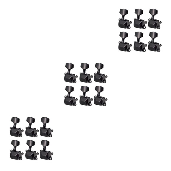 Bewildely 6 piezas clavija de afinación de guitarra 6 cuerdas medio sellado cabeza de máquina sintonizadores perilla instrumento de cuerda reparación 6 Links 3piezas