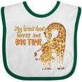 thumbnail image 3 of Inktastic My Great Aunt Loves Me Big Time Cute Giraffe Family Boys or Girls Baby Bib, 3 of 4