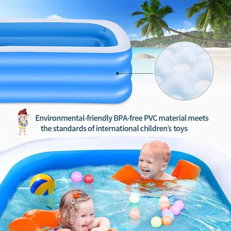 Inflatable Pools Rectangle Swimming Pool, 3 Layers