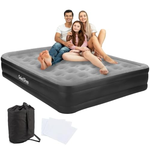 Colchón Inflable Queen Size + Bomba Inflable Cama Resistente