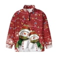 thumbnail image 4 of Uorisanigo Girls Oversized Sweatshirts Half Zip Pullover Sweatshirt Casual Christmas Snowman Lights Print Long Sleeve Pullover Top Drop Shoulder Jackets Hoodies Fall Clothes Athletic Tops, 4 of 7