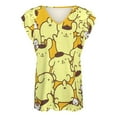 thumbnail image 4 of Pompompurin Womens Summer Tops Ruffle Short Sleeve Tunic Tops V Neck Loose Fit Flowy T-Shirts, 4 of 7