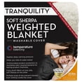 thumbnail image 2 of Tranquility 20lb Sherpa Weighted Blanket With Glass Beads, Machine Washable Cover, Blue, 2 of 6