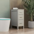 thumbnail image 4 of Eclife 12" Freestanding Bathroom Side Cabinet with 3 Drawers, Gray, 4 of 9