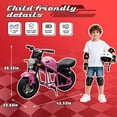 thumbnail image 2 of 24V 9AH Electric Dirt Bike, 12 MPH & 110lb Max, 350W Ride On Toy for Big Kids w/14in EVA Wheels & Metal Frame, Twist Grip Throttle, Dual Suspension, Music, Light, Kids Motorcycle for Kids 6+, Pink, 2 of 7