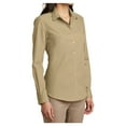 thumbnail image 4 of Womens Long Sleeve Carefree Poplin Uniforms Dress Cotton/Polyester Shirt Wheat 3X-Large, 4 of 6