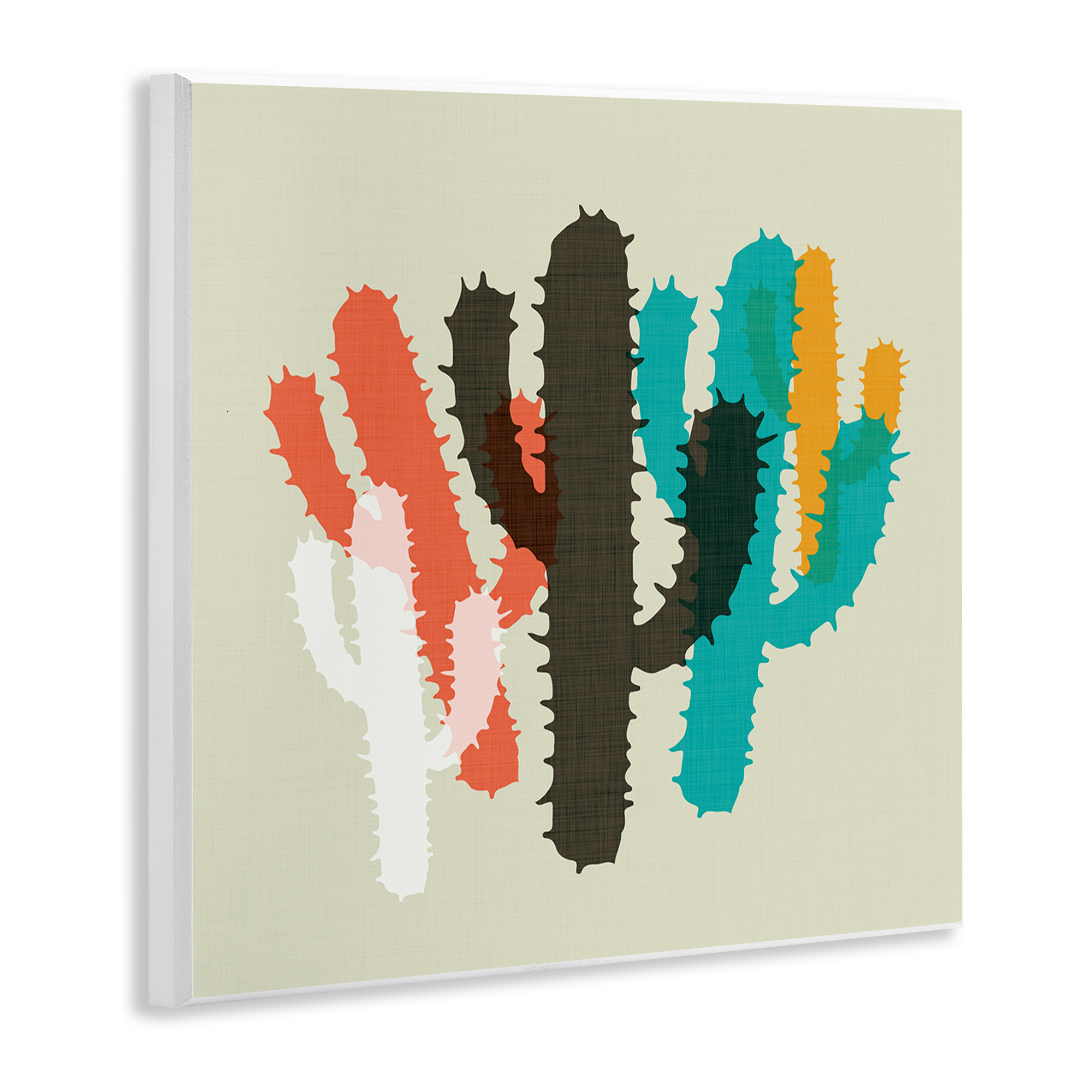 Stupell Industries Overlapping Cactus Pattern Botanical & Floral Painting Unframed Art Print Wall Art, 12 x 12