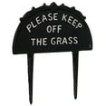 thumbnail image 2 of Decorative Please Keep Off The Grass Post, Outdoor Warning Ground Cast Iron Stake, Black, 2 of 7