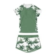 thumbnail image 2 of Gzbliryd Girls Rash Guard swimsuits for girls 2-Piece Bathing Suit y-2k swimsuit UPF 50+ Summer Beach Swimwear Size 7-14T (Teens,Army Green,XXL), 2 of 6