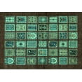thumbnail image 1 of Ahgly Company Machine Washable Indoor Rectangle Southwestern Turquoise Blue Country Area Rugs, 2' x 4', 1 of 4