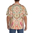 thumbnail image 6 of Picia Indian Paisley 1 Men's Linen Shirts Short Sleeve Cuban Beach Shirts Casual Shirts Button Down Shirt for Men Beach Summer Wedding Shirt-Small, 6 of 7