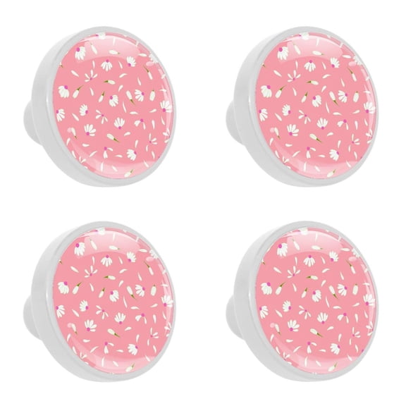 4 Pcs Chamomile Flowers Knobs for Kitchen Cabinet Cupboard Dresser Bookcase Drawer Pulls Handles Round Home Decor