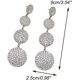 thumbnail image 4 of Pendientes HUOGUO Fashion para mujer con forma de círculo con diamantes de imitación plateados, 4 of 5