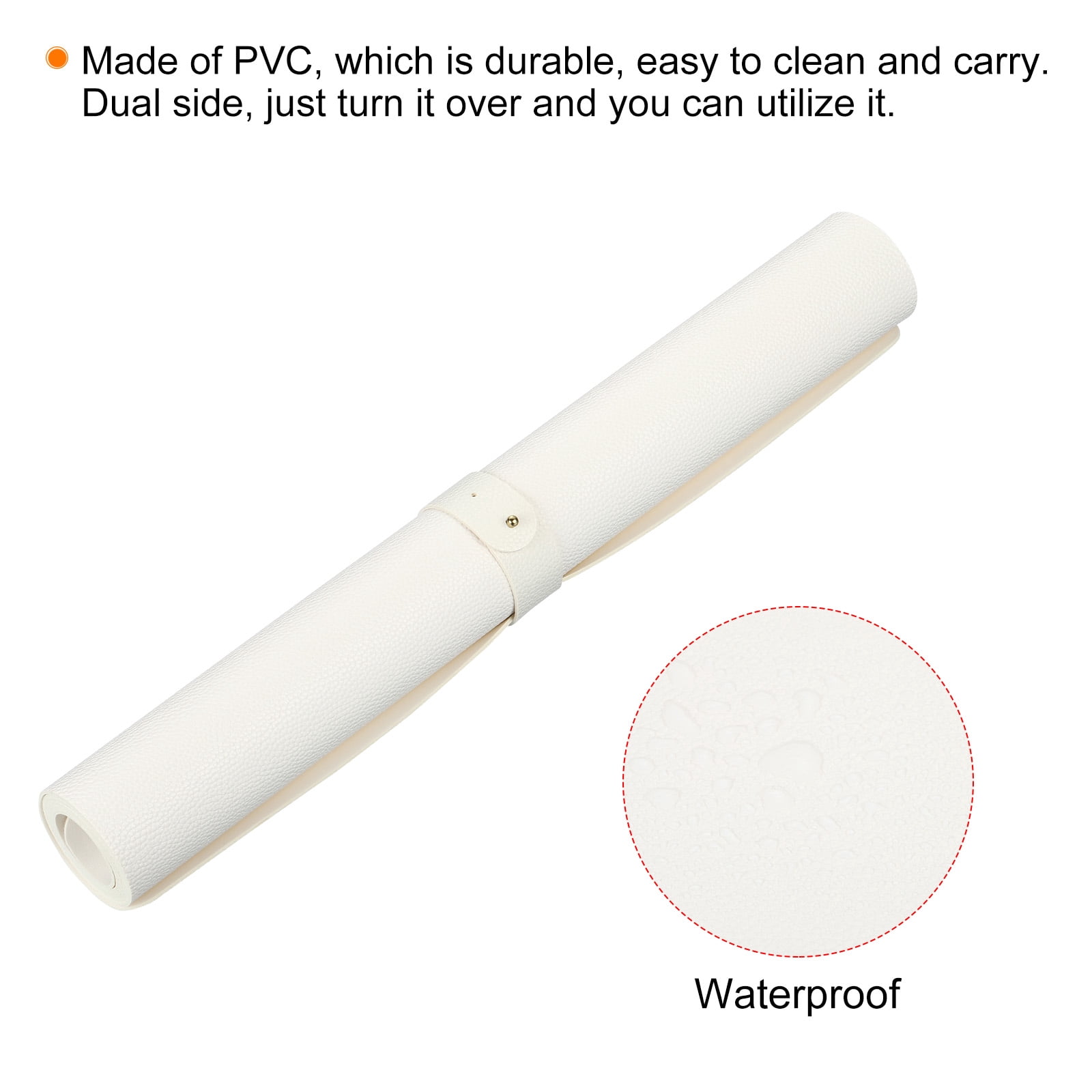 Uxcell 35"x18" Desk Mat Protector, PU Leather Dual Side Waterproof Mouse Pad Writing Mat for Office Home, White