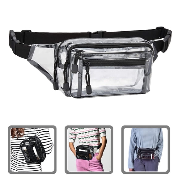 YOSADIER Portable Chest Bag Clear Fanny Pack Waterproof Waist Pouch for Biking and Traveling