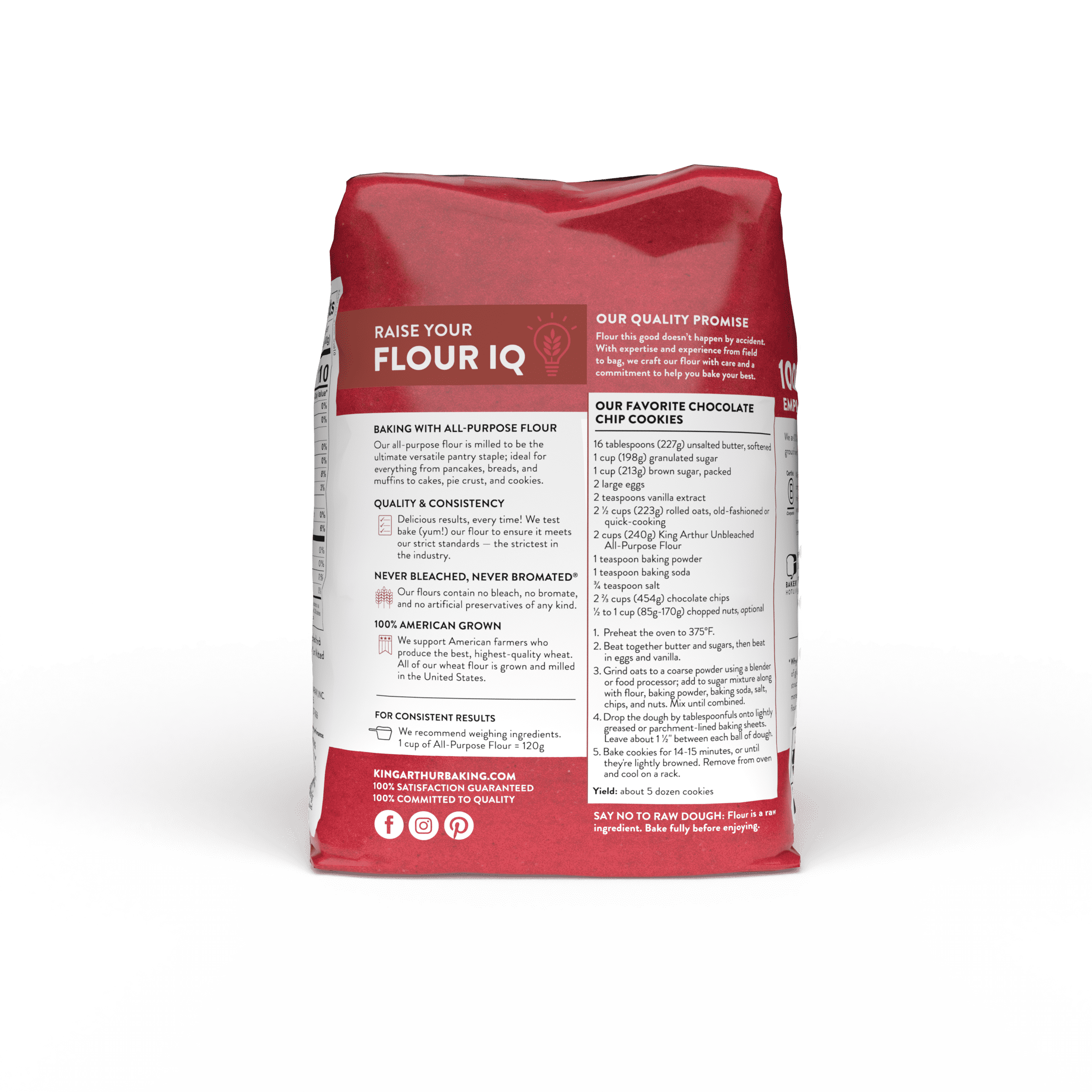 (8 pack) King Arthur Baking Company Non-GMO Project Verified, Certified Kosher Unbleached All Purpose Flour, 5 lb Bag