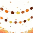 thumbnail image 4 of 80 Inch Halloween Garland with Felt Pumpkins - Pre-Assembled Rustic Fall Decor Vintage Doorway, Mantel, For Staircase, Hallo, 4 of 8