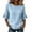 Blue, variant on Enjoytime Women Shirts Crew Neck Lace Up Ruffle Half Sleeve Tops Vacation Casual Trendy Blouses
