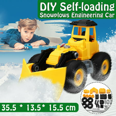 48 Pieces Trucks Engineering Toys Self-loading Engineering Snowmobile Creative Assemble Toys For Kids Children's puzzle Car Set Christmas