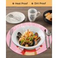 thumbnail image 3 of 15 Inch Round Placemats Set of 6, Merry Christmas Non Slip Heat Insulation PP Table Mats, Pink Winter Xmas Hat Deer Snowflake Washable Place Mats for Kitchen Dining Party Table Decor, 3 of 7