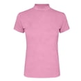 thumbnail image 4 of Helii Women's Tops Mock Neck Solid Color Embroidered Short Sleeve T-Shirt Loose Soft Basic Tops Dressy Casual Summer Daily Outfits Pink XXL, 4 of 7