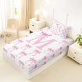 thumbnail image 4 of Erosebridal Pink Letter D Personalized InitialTwin Sheet Sets For Kids,Girly Bowknot Bedding 3-Piece, 4 of 6